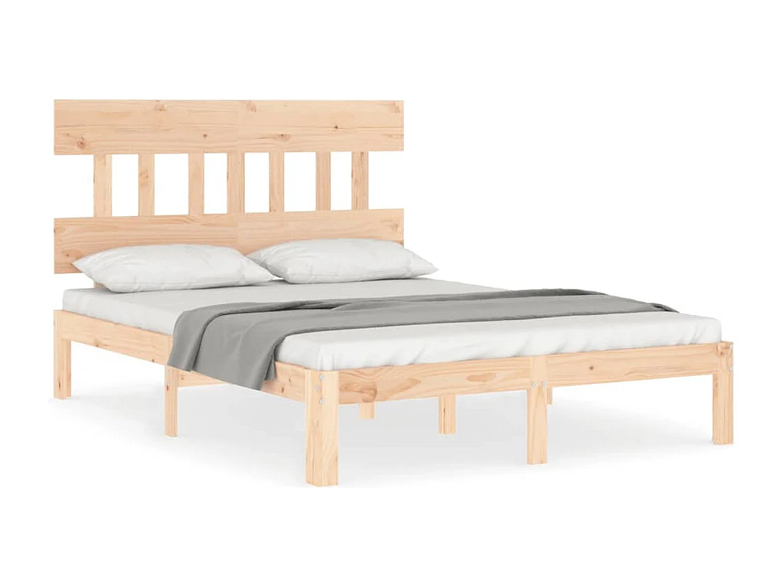 Estructura de cama sin colchón 140x200 cm madera maciza de pino