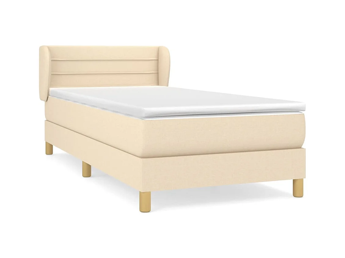 Rete a doghe con materasso Crema 80x200 cm Tessuto