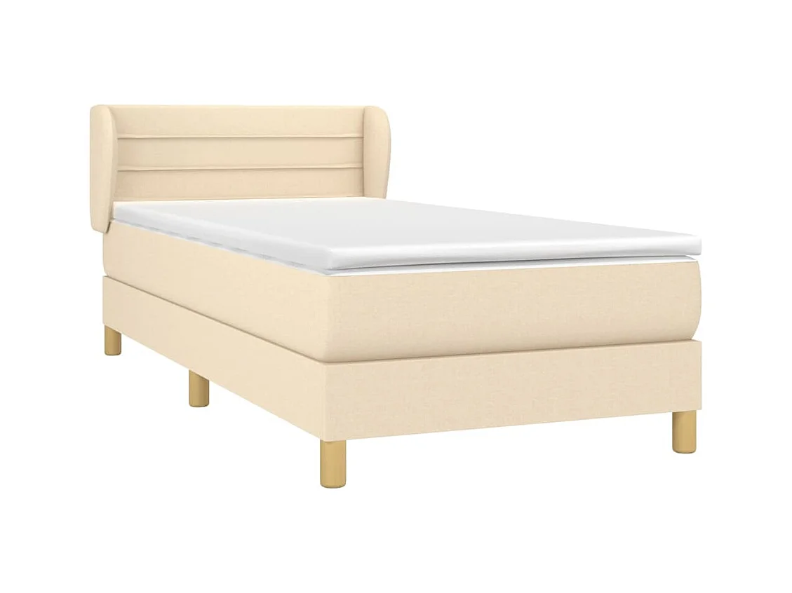 Rete a doghe con materasso Crema 80x200 cm Tessuto