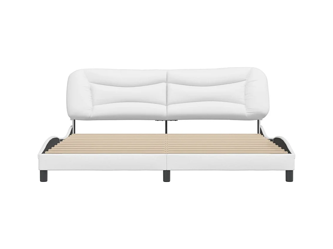 Bedframe zonder matras wit 200x200 cm kunstleer