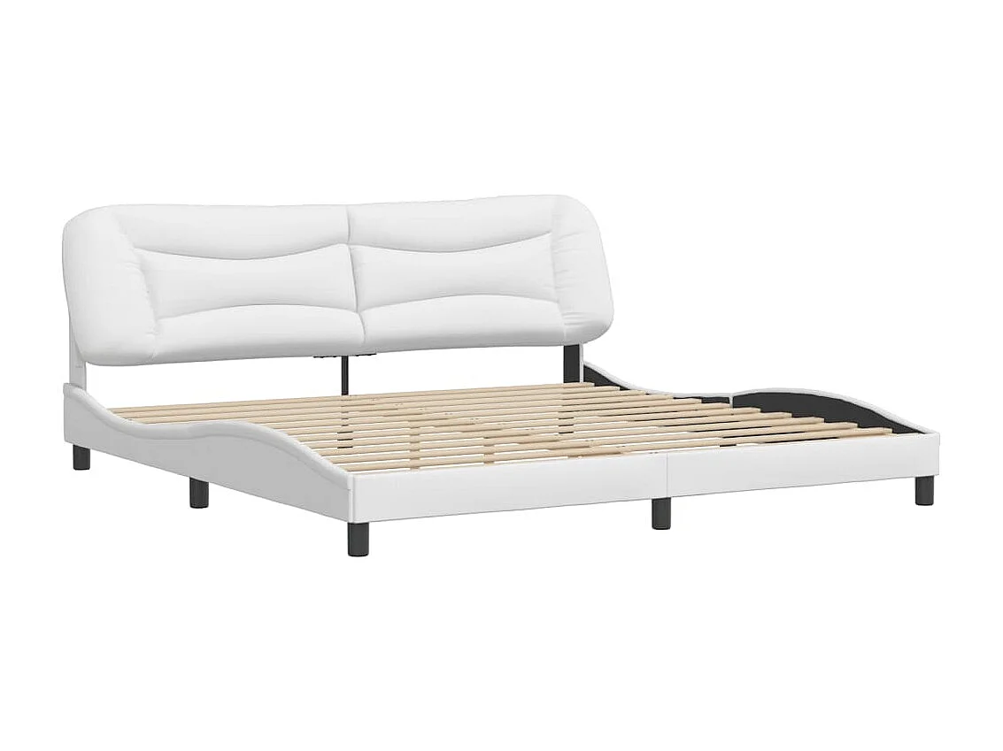 Cadre de lit sans matelas blanc 200x200 cm similicuir