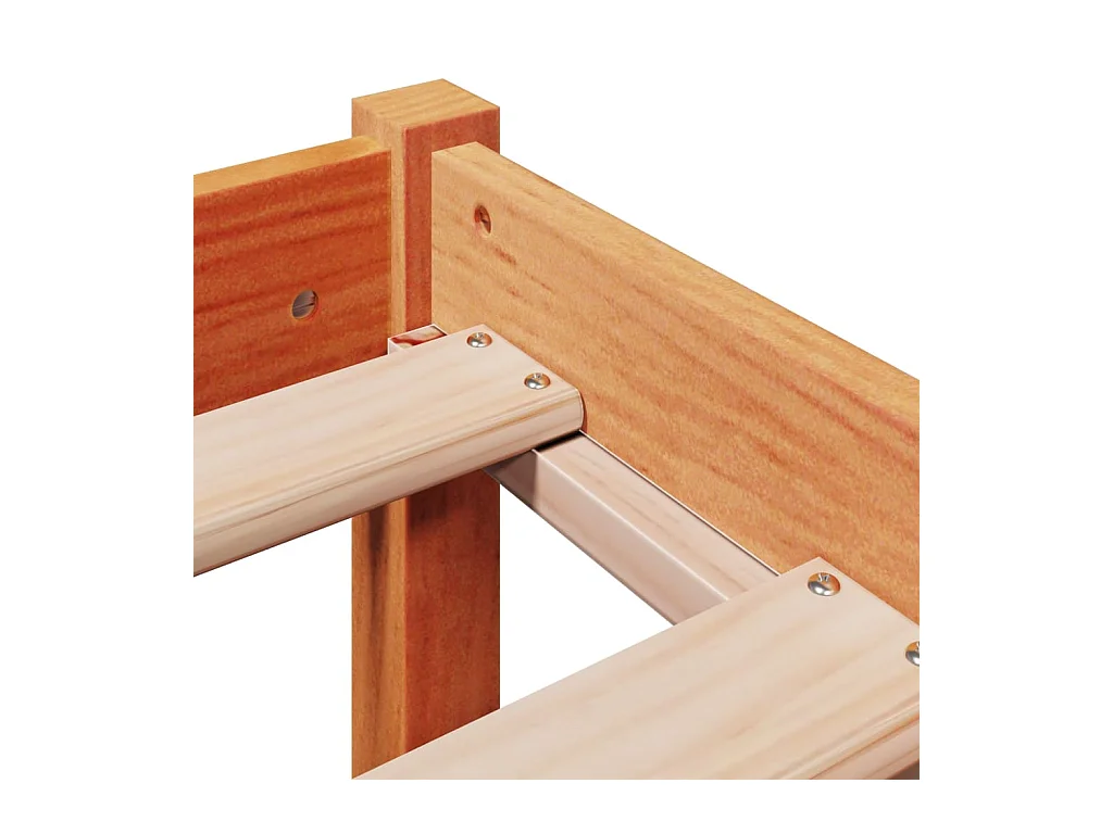 Estructura de cama y cabecero sin colchón marrón cera 140x190 cm