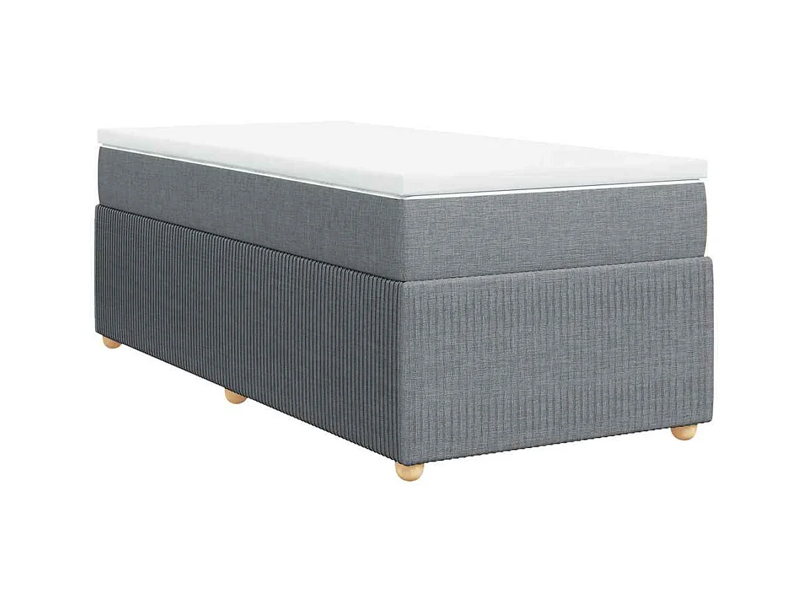 Sommier à lattes de lit avec matelas Gris clair 90x200 cm Tissu