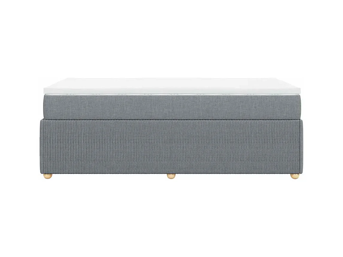 Sommier à lattes de lit avec matelas Gris clair 90x200 cm Tissu