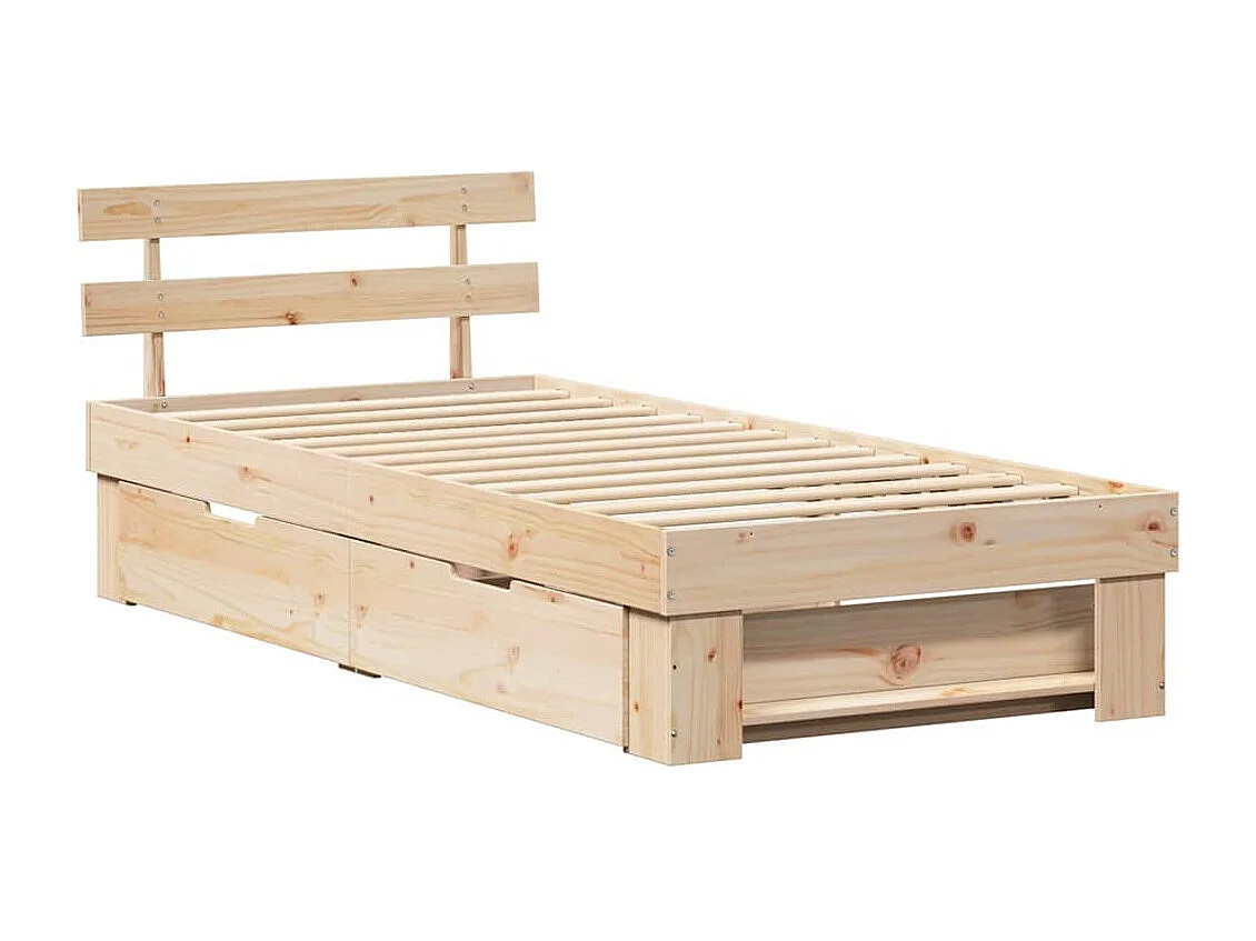 Cadre de lit avec tiroir Marron 80 x 200 cm Bois massif en pin