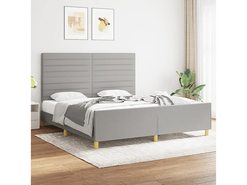 Struttura letto senza materasso tessuto grigio chiaro 180x200 cm