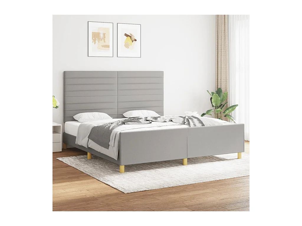 Struttura letto senza materasso tessuto grigio chiaro 180x200 cm