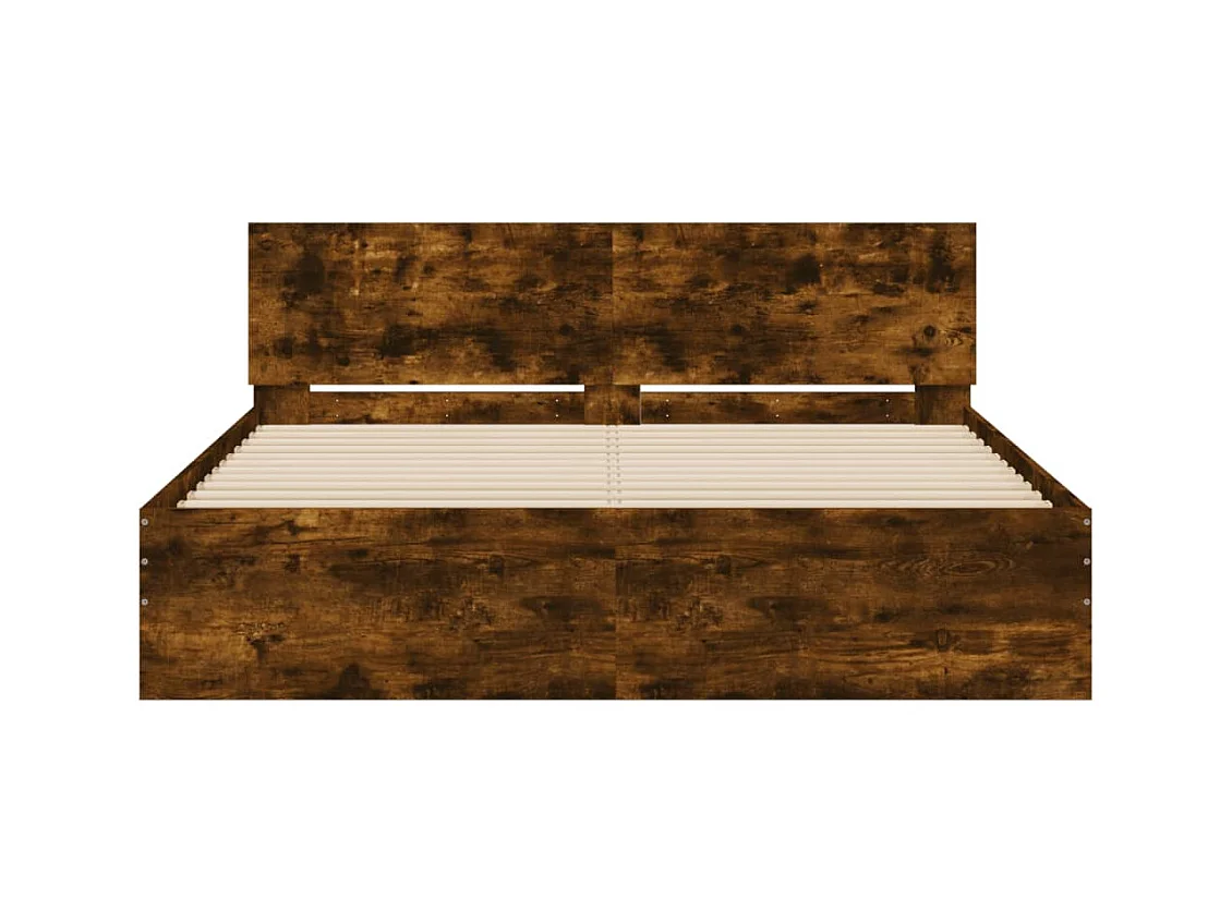 Bettgestell ohne Matratze Räuchereiche 140x200 cm