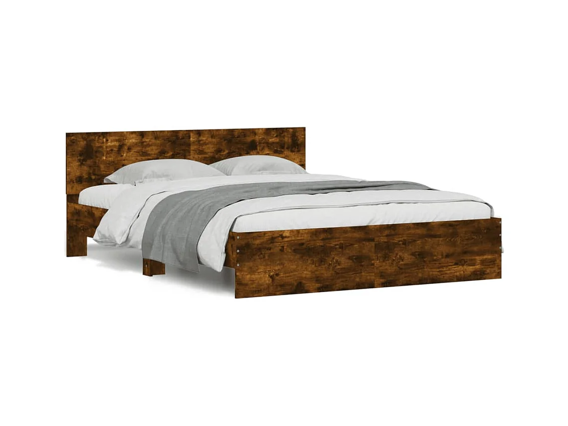 Estructura de cama sin colchón roble ahumado 140x200 cm