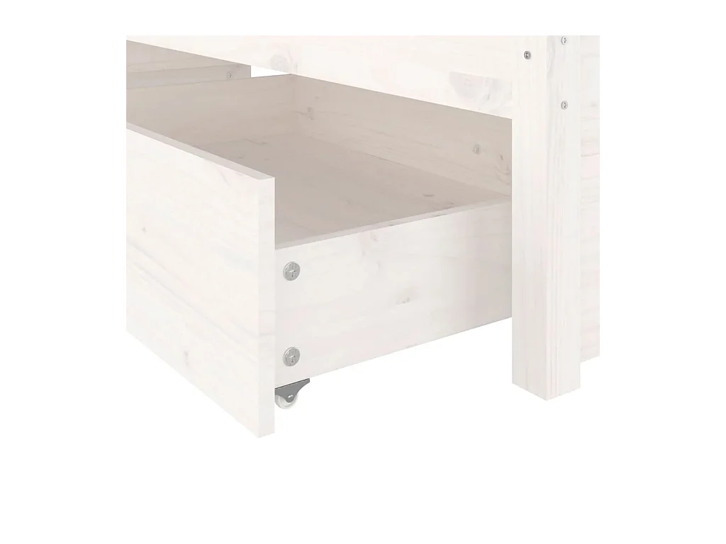 Struttura letto senza materasso con cassetti bianco