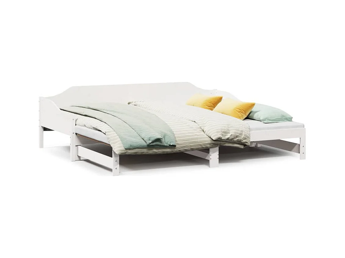 Dagbed en uitschuifbed zonder matras 90x200 cm massief hout