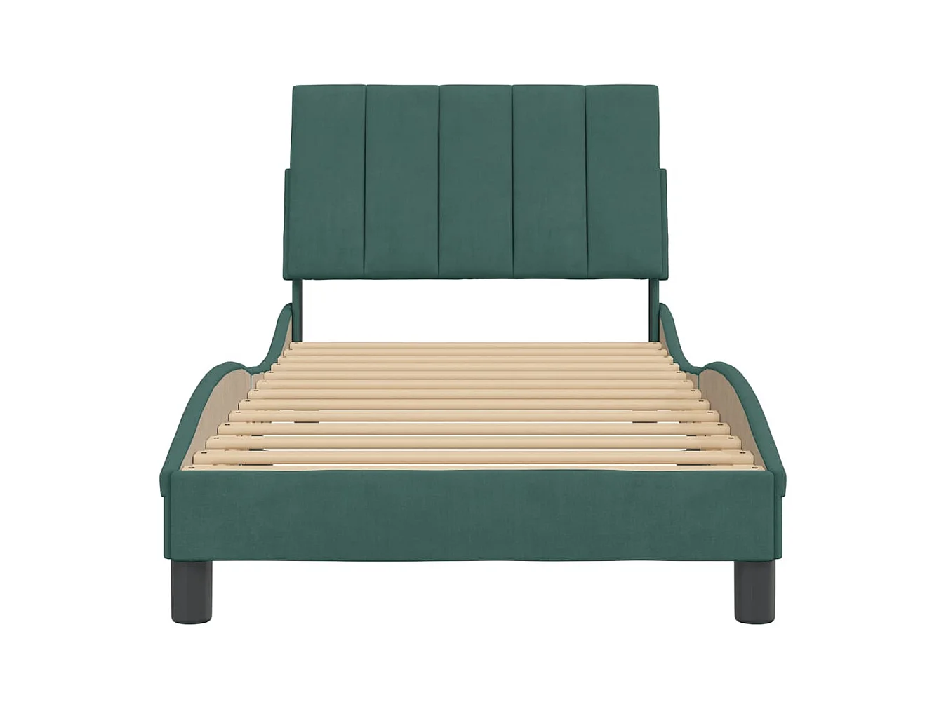 Estructura de cama verde oscuro sin colchón 90x190 cm terciopelo