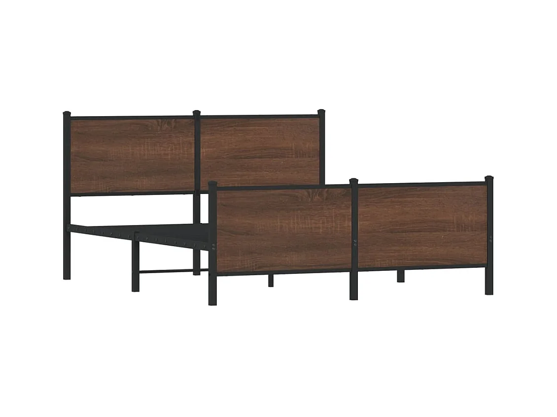 Metalen bedframe zonder matras bruin eiken 160x200 cm