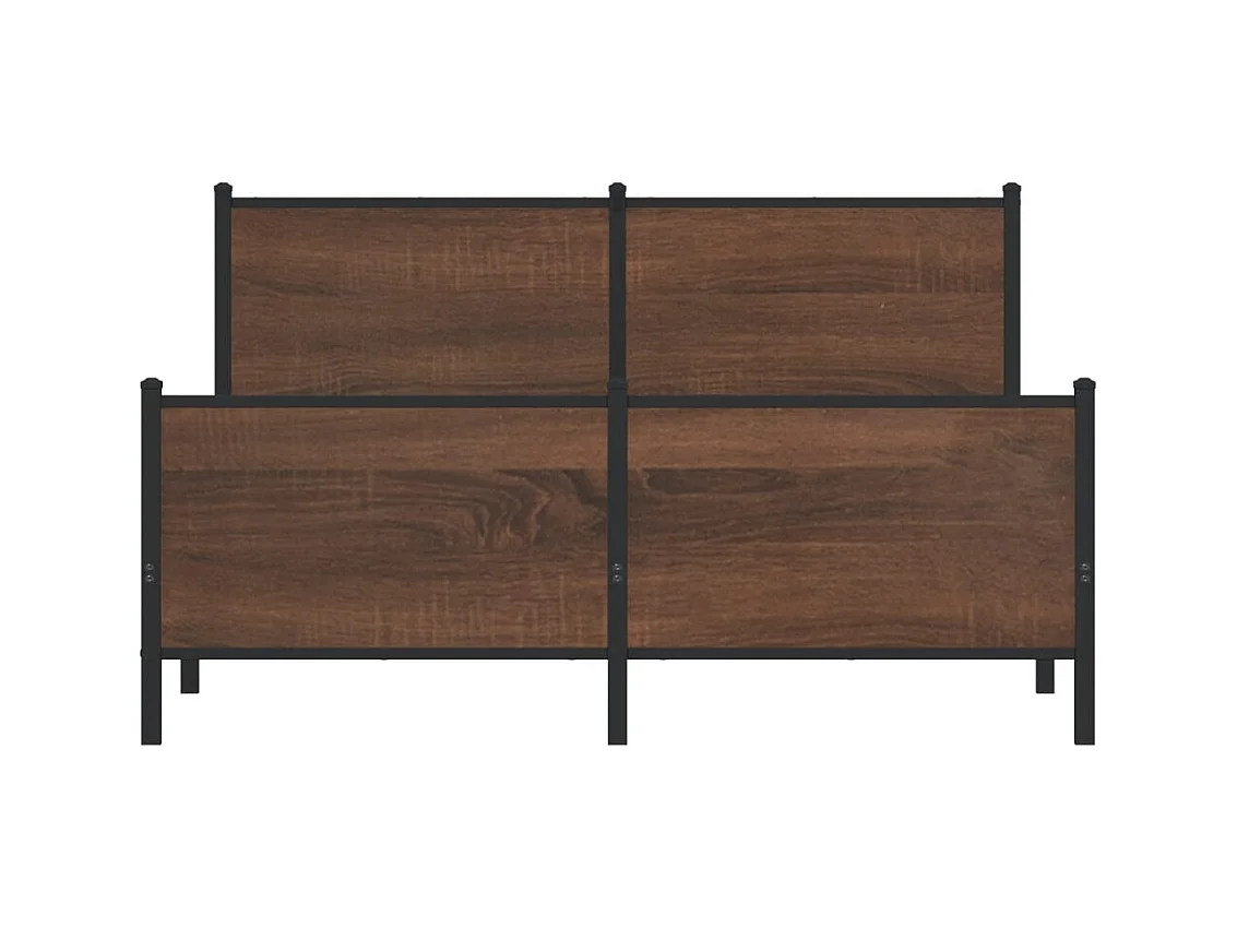 Metalen bedframe zonder matras bruin eiken 160x200 cm