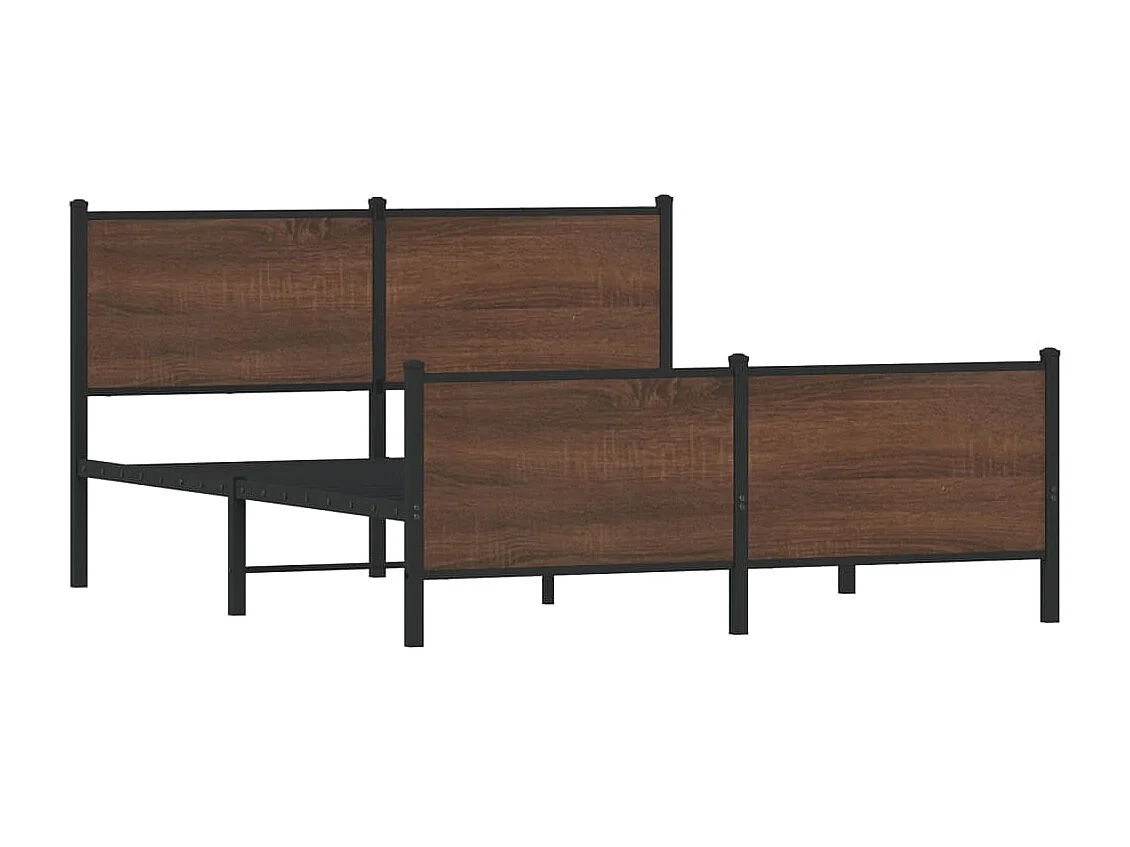 Struttura letto in metallo senza materasso rovere marrone 160x200 cm