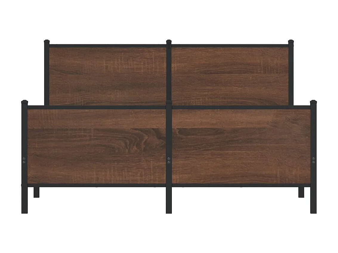 Struttura letto in metallo senza materasso rovere marrone 160x200 cm