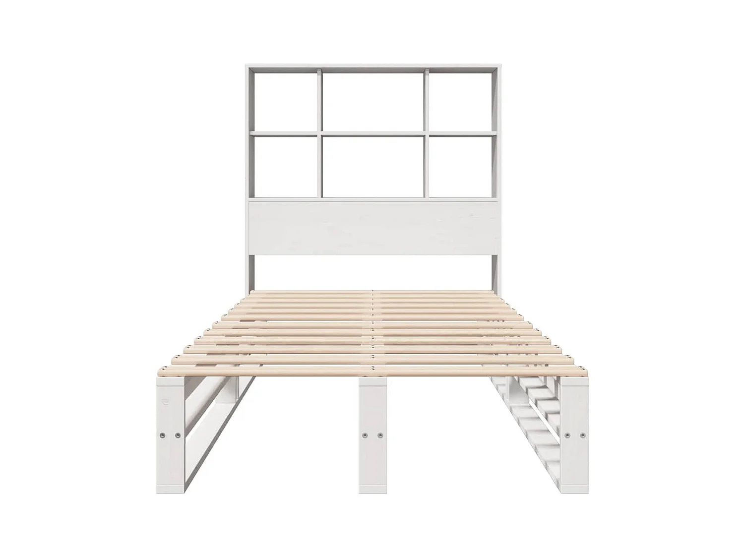 Letto libreria bianco senza materasso 90x190 cm in legno massello