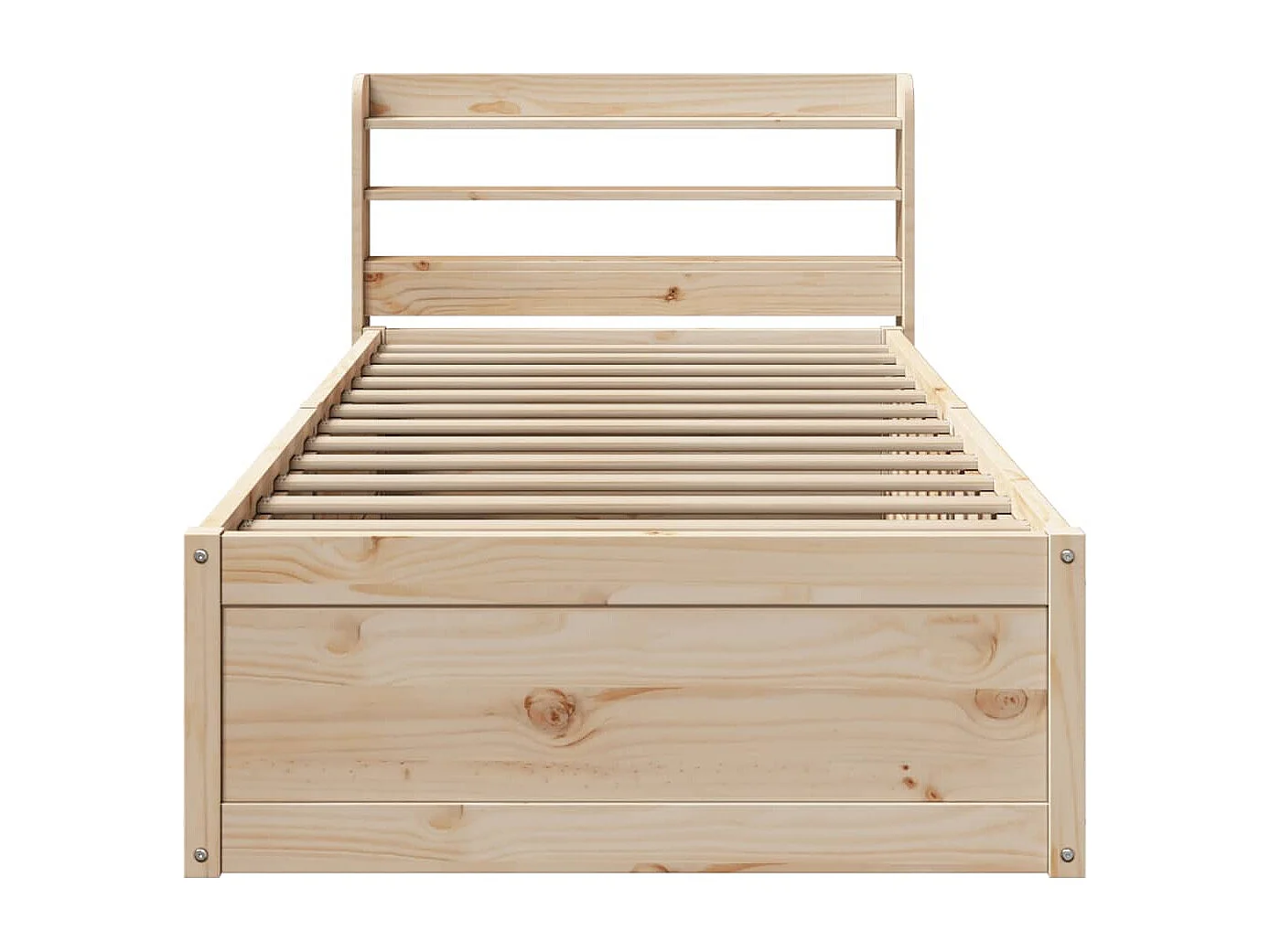 Struttura letto con testiera 90x200 cm in legno massello di pino