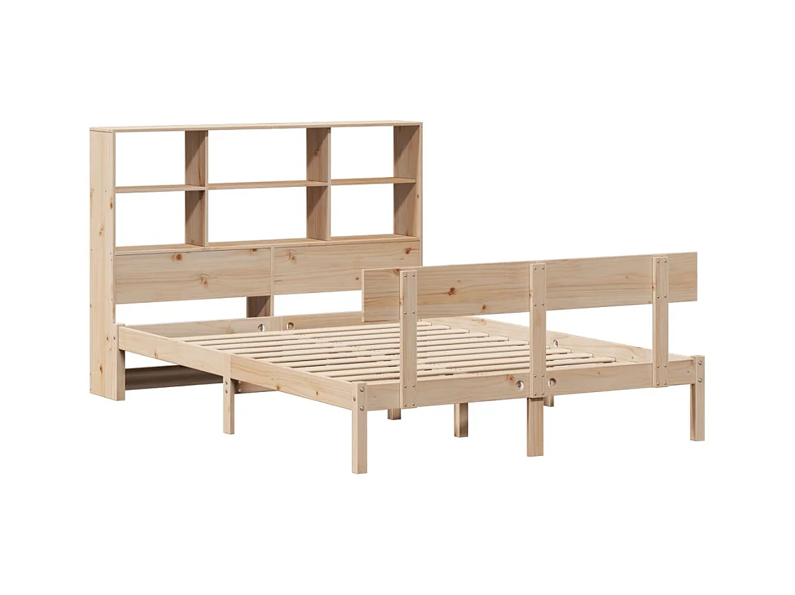 Lit bibliothèque sans matelas 120x200 cm bois de pin massif