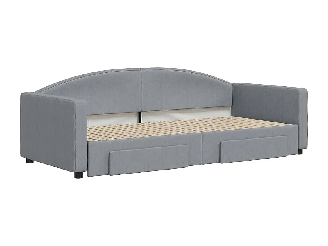 Lit de jour avec gigogne et tiroirs sans matelas 90x200 cm