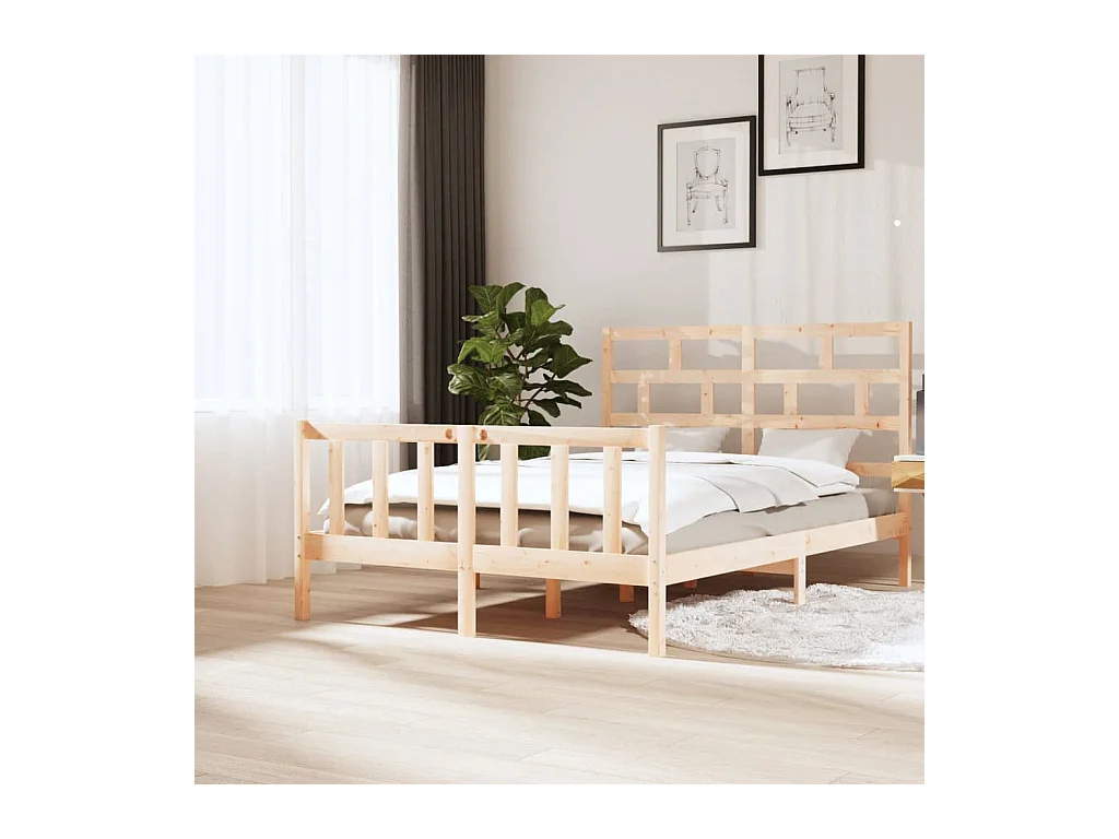 Bedframe van massief hout zonder matras 160x200 cm