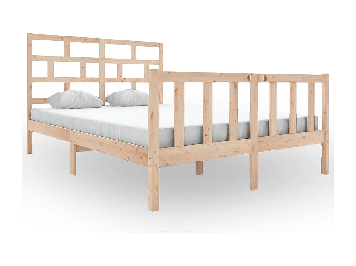 Estructura de cama de madera maciza sin colchón 160x200 cm