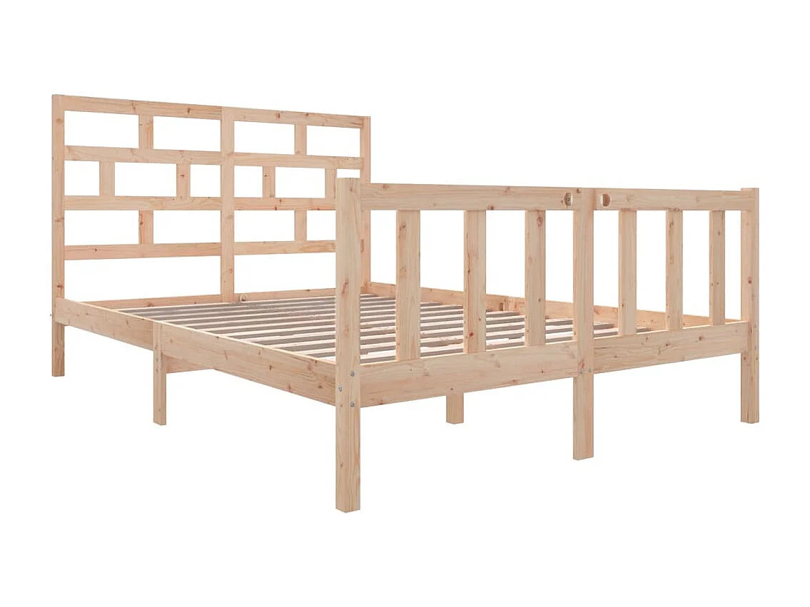 Estructura de cama de madera maciza sin colchón 160x200 cm