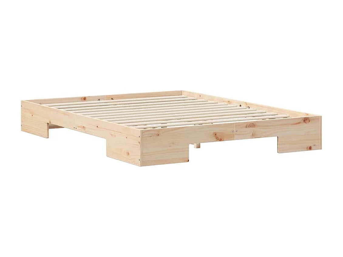 Estructura de cama elevada marrón 160 x 200 cm madera maciza de pino