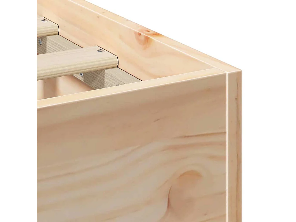 Struttura per letto rialzato marrone 160 x 200 cm in legno di pino massiccio
