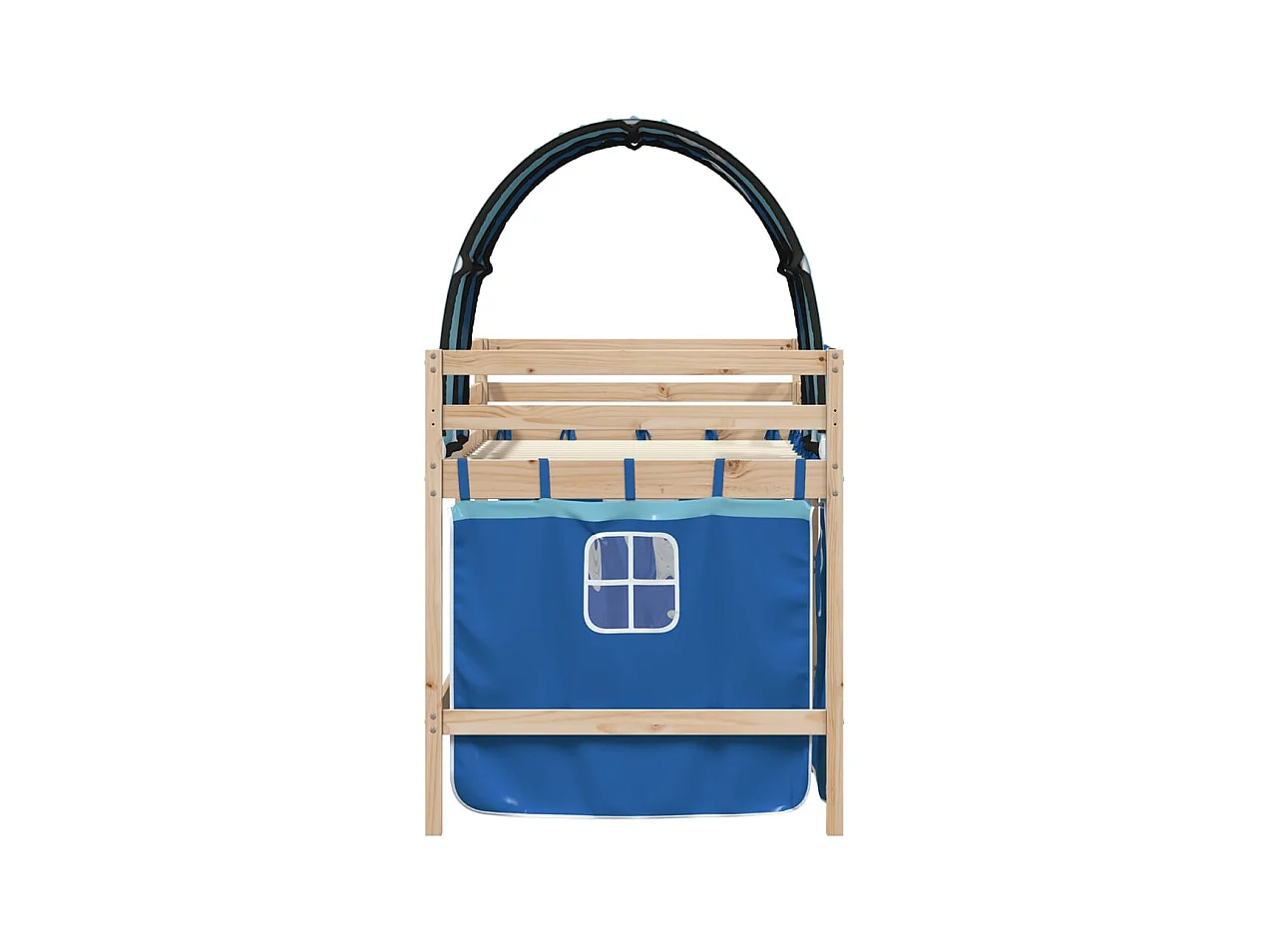 Kinderhoogslaper met tunnel zonder matras blauw 80x200 cm