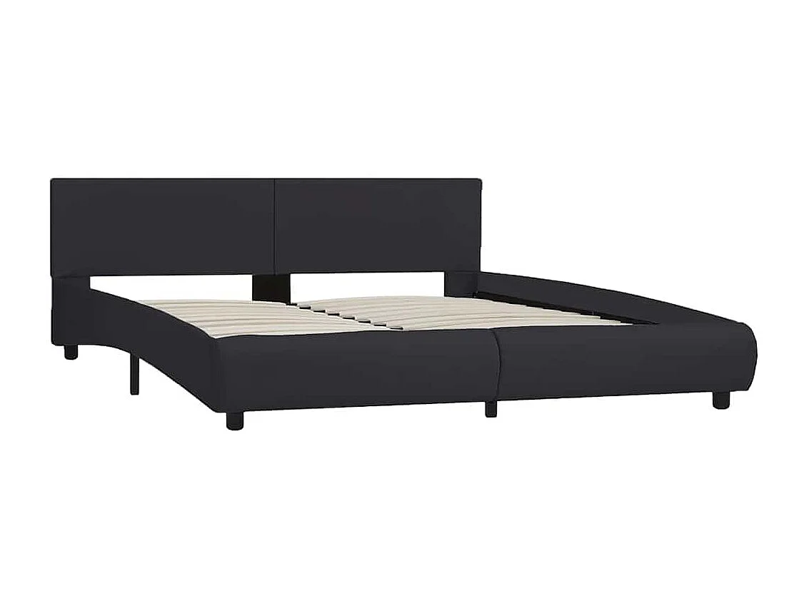 Struttura letto con LED senza materasso nero 160x200 cm