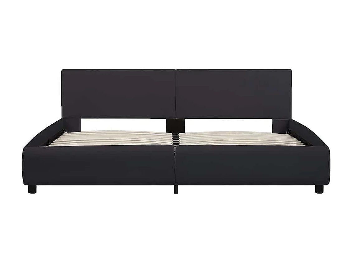 Struttura letto con LED senza materasso nero 160x200 cm