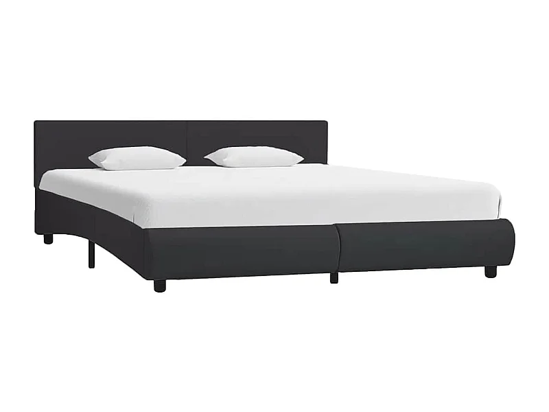 Struttura letto con LED senza materasso nero 160x200 cm