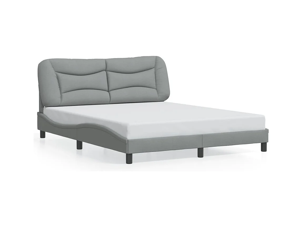 Bedframe zonder matras lichtgrijs 160x200 cm stof