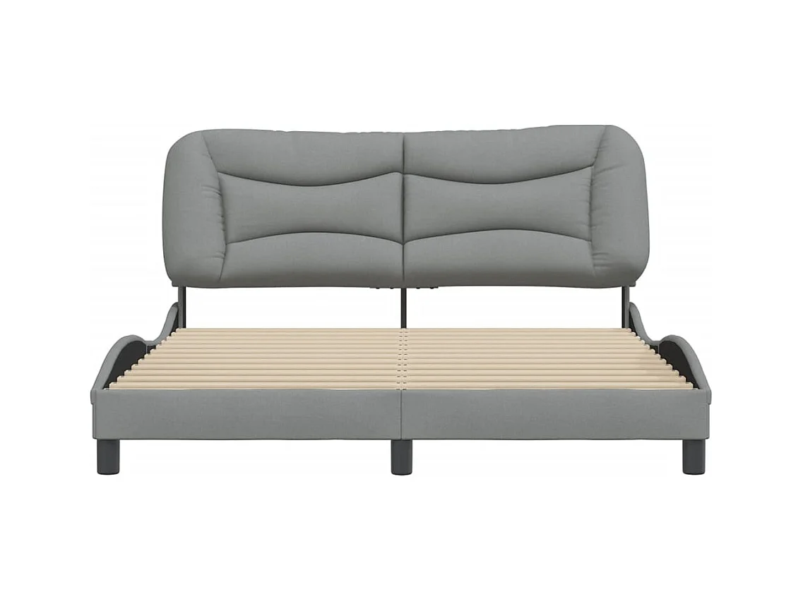 Bedframe zonder matras lichtgrijs 160x200 cm stof