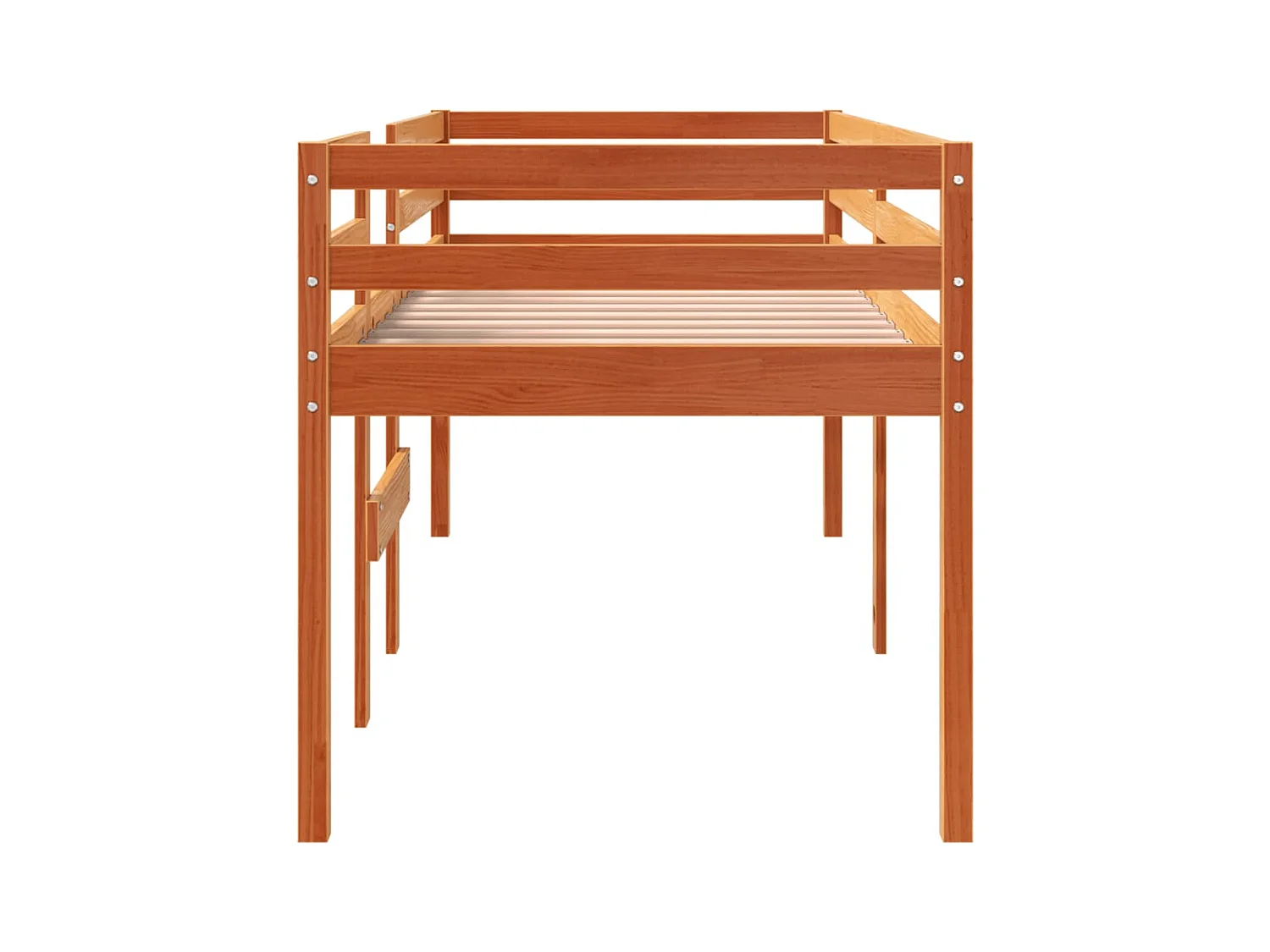 Hoogslaper zonder matras bruin gewaxt 90x190 cm massief hout