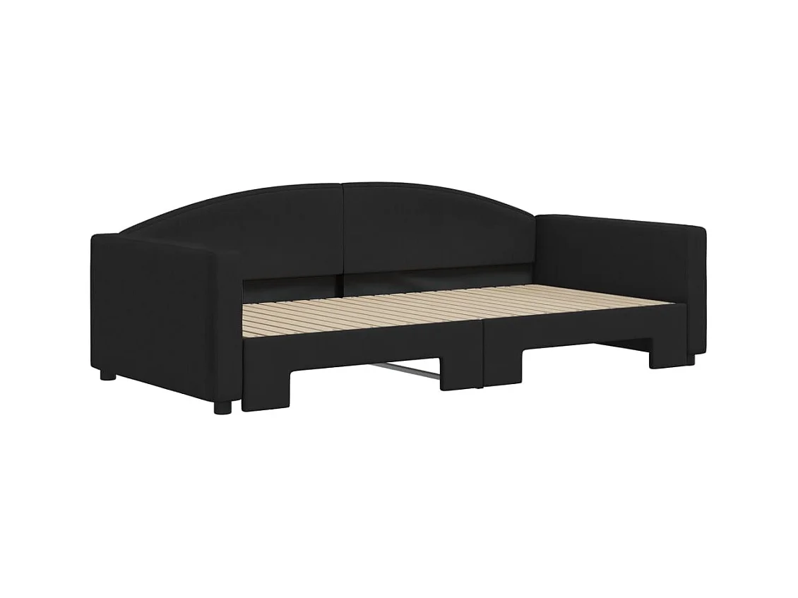 Divano letto con letto estraibile senza materasso nero 100x200 cm