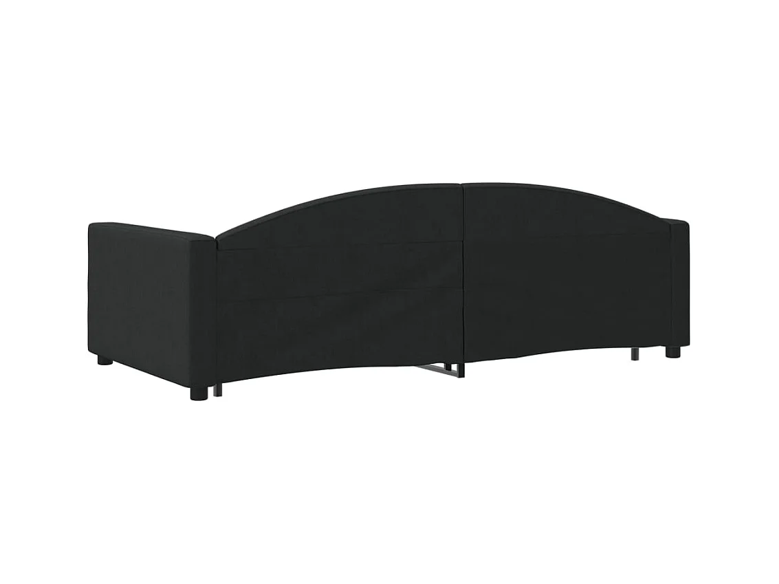 Divano letto con letto estraibile senza materasso nero 100x200 cm