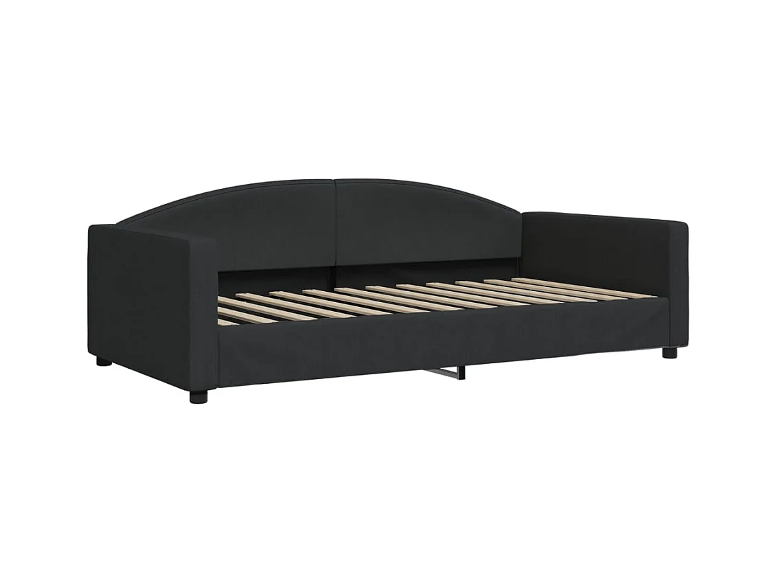 Divano letto con letto estraibile senza materasso nero 100x200 cm