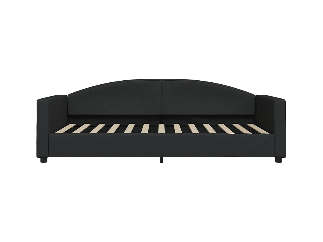 Divano letto con letto estraibile senza materasso nero 100x200 cm