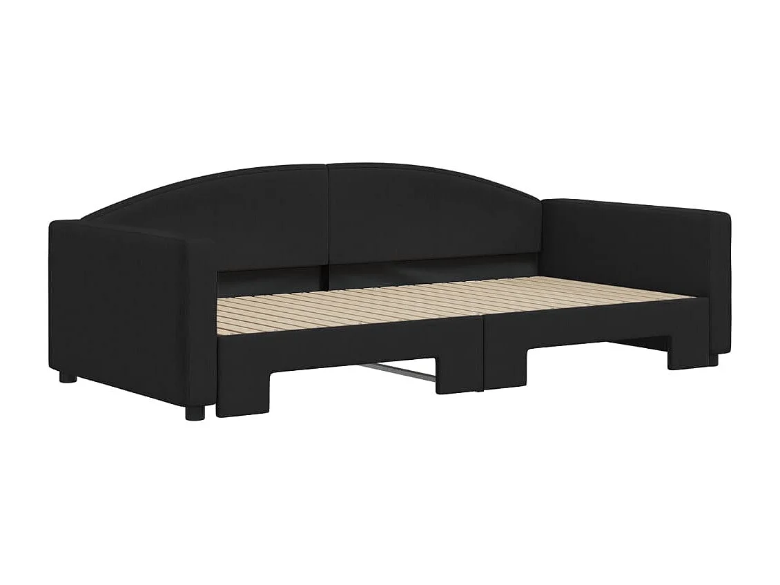 Divano letto con letto estraibile senza materasso nero 100x200 cm