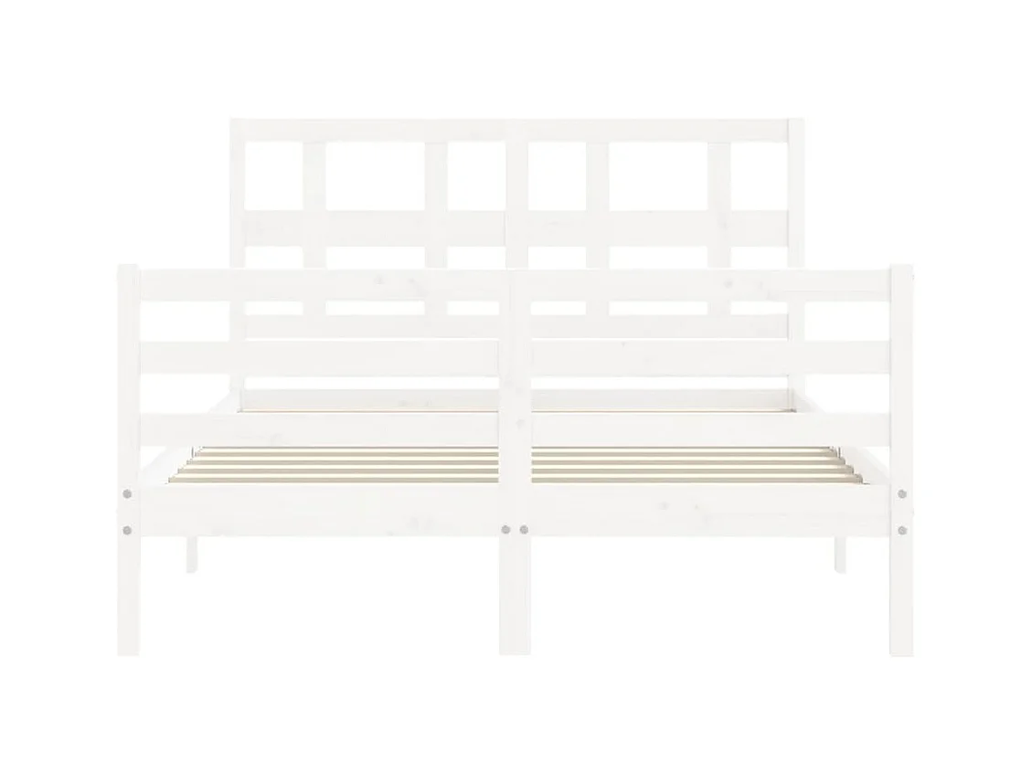 Bedframe zonder matras wit 140x200 cm massief hout