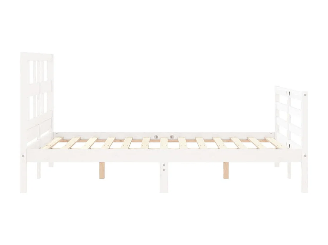 Cadre de lit sans matelas blanc 140x200 cm bois massif