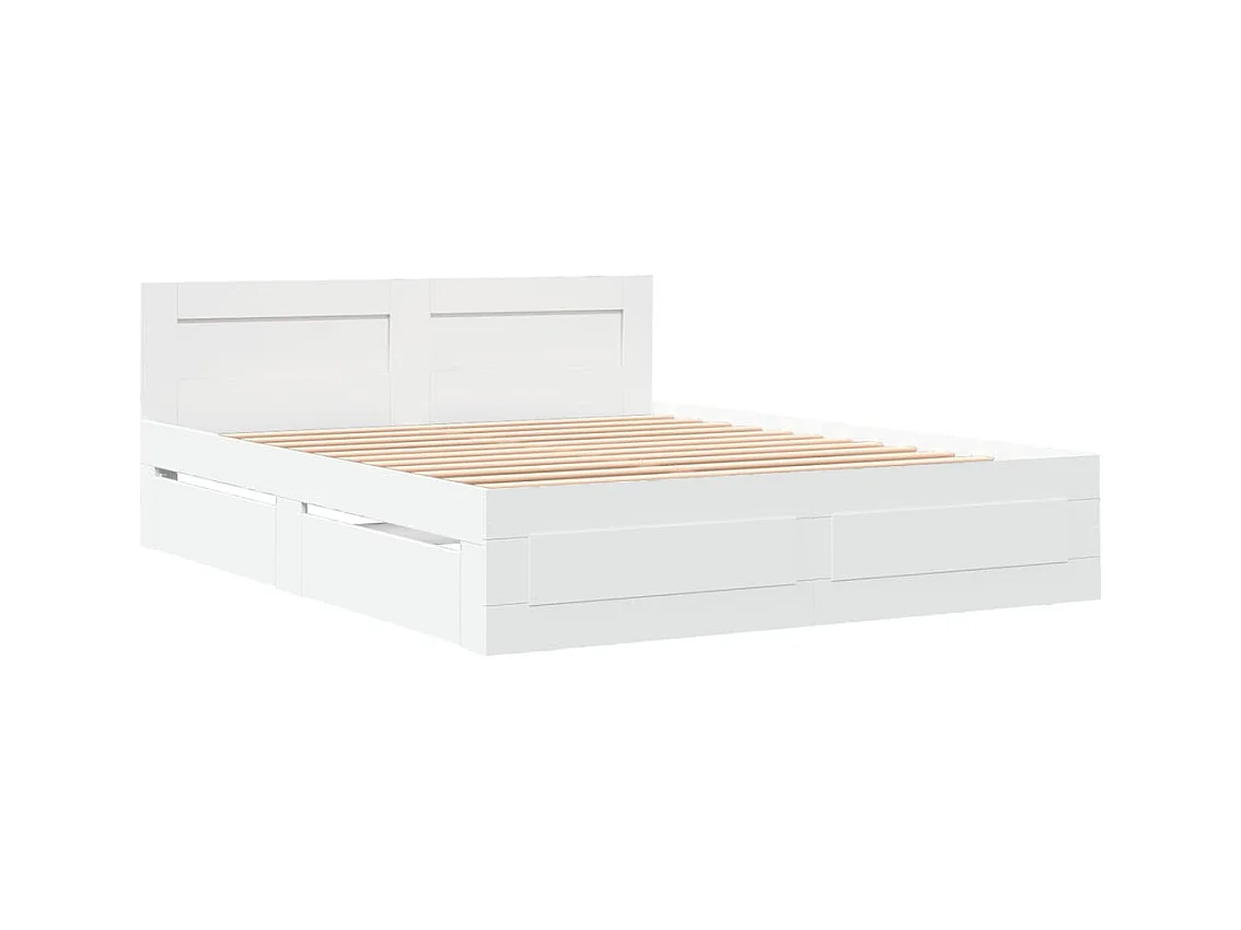 Struttura letto con testiera senza materasso bianco 150x200 cm