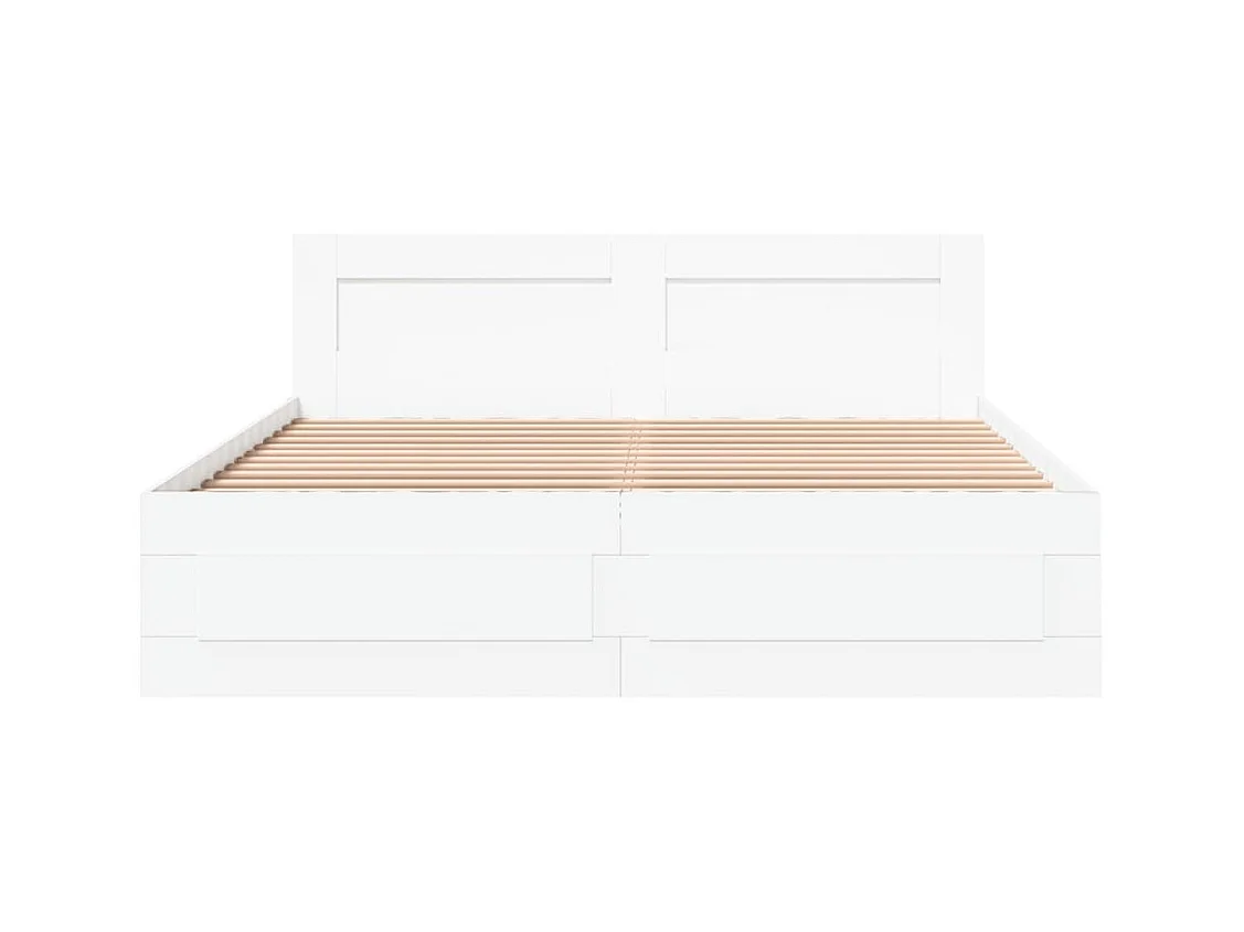 Struttura letto con testiera senza materasso bianco 150x200 cm