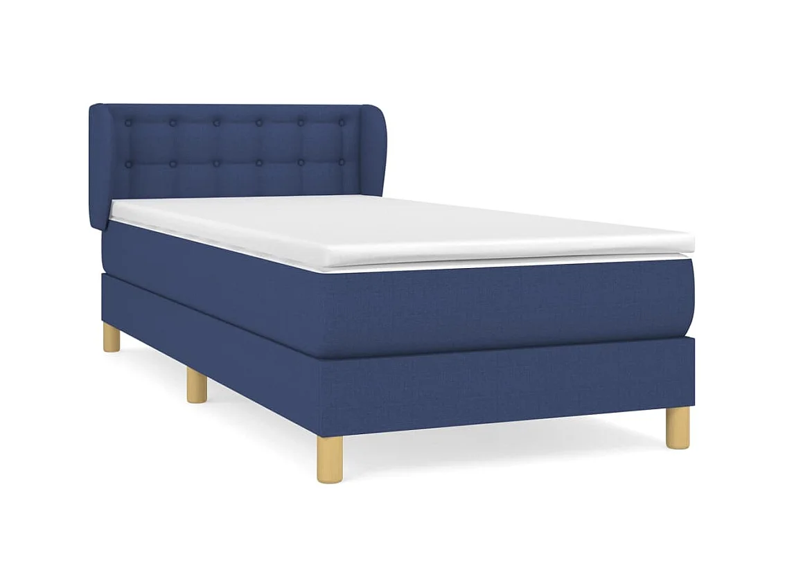 Somier de láminas con colchón Azul 80x200 cm Tela