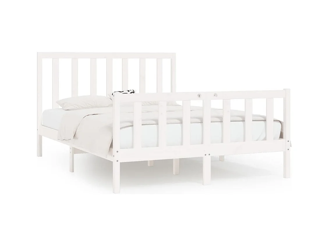 Struttura letto senza materasso bianco 160x200 cm in legno massello