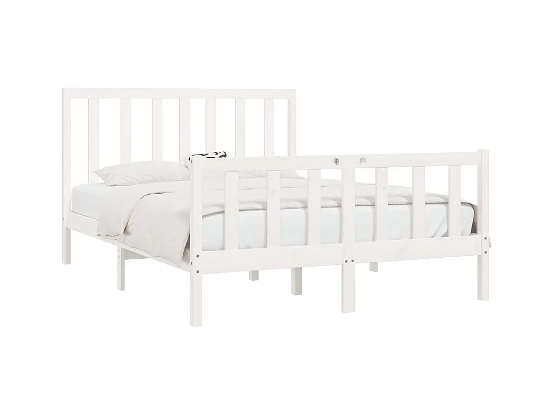 Struttura letto senza materasso bianco 160x200 cm in legno massello