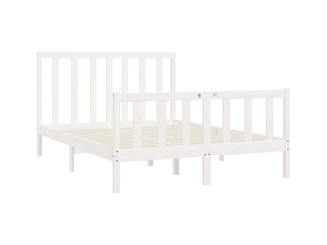 Struttura letto senza materasso bianco 160x200 cm in legno massello