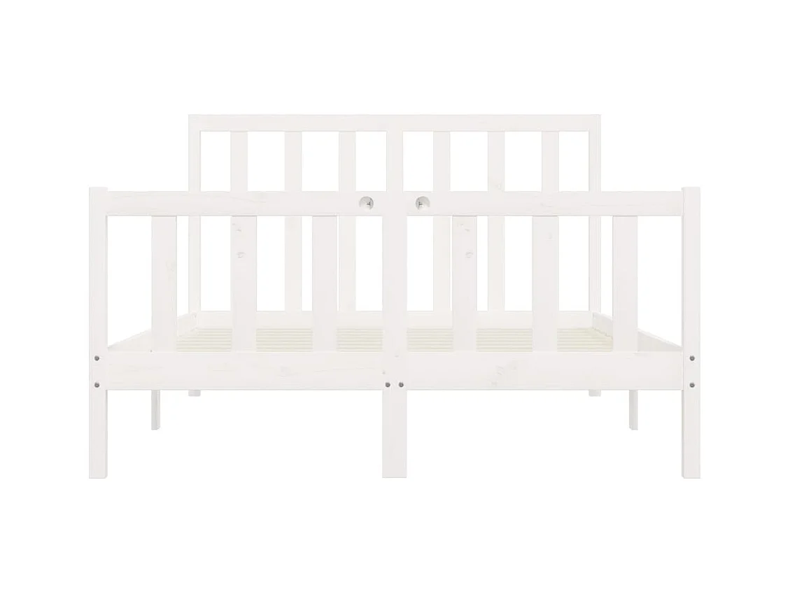 Struttura letto senza materasso bianco 160x200 cm in legno massello